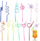 12 Pcs Colorful Curly Straws - Reusable Party Straws for Kids and Adults, Fun Drinking Straws for Birthday Parties, Gatherings, and Events