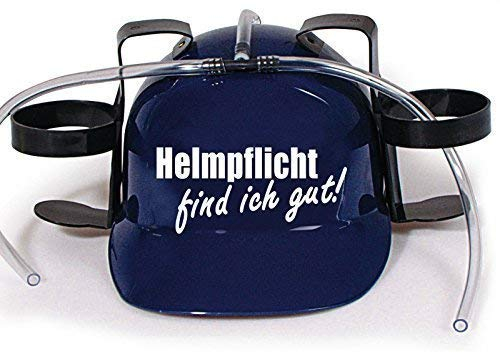 HSK Trinkhelm Spaßhelm mit Printmotiv - Helmfplicht find ich gut - 11844 - versch. Farben zur Wahl Farbe blau