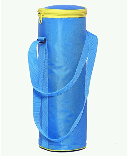 Leberna Insulated Bottle Cooler Bag Collapsible Wine Bottle Picnic Drinks Carrier Tote Bag with Adjustable Strap Blue