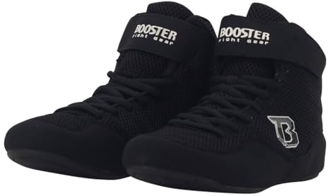 Booster BCS Boxschuhe Schwarz – Leichte Boxstiefel für Boxen, Kickboxen & Training mit Optimalem Grip