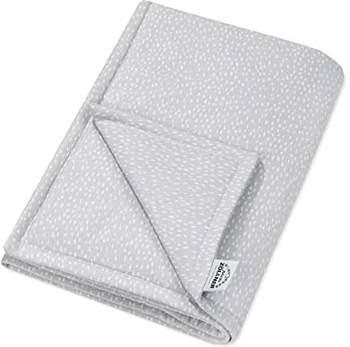 Julius Zöllner Jersey Decke ungefüttert aus 100% Baumwoll-Jersey | Gr. 70x100 cm | Made in Germany | OEKO-TEX® STANDARD 100 | Tiny Squares Grey