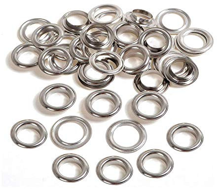 WedDecor 20mm Silver Brass Eyelets Grommets with Washers for Yoga Mat, Tarpaulin, Pool covers, Vinyl Banners, DIY Projects And Rust Proof, Art and Craft, 50pcs