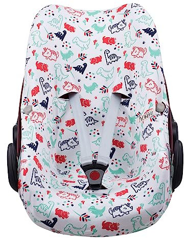 JYOKO KIDS Baby car seat cover liner made cotton compatible with Maxi Cosi Bebé Confort Pebble (Dino Party)