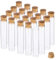 BENECREAT 20PCS 30ml Tube à essai en Verre avec Bouchon en liège Clair Plat Mini Bouteilles en Verre bocaux pour Laboratoire, Party Favors, Bonbons, Gumball, épices, Perles