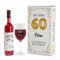 Herz & Heim® Geburtstagsset mit Lieblingswein und graviertem Leonardo Weinglas in Geschenkverpackung Rosé, 60. Geburtstag