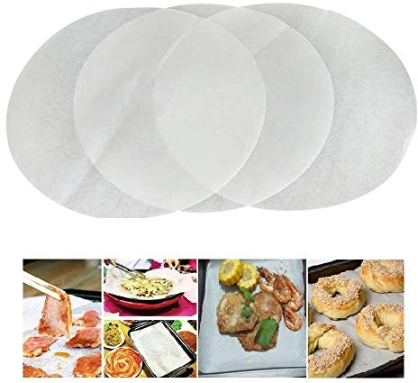 Wankd 50Pcs Backpapier Runde Grill Antihaftpapier Backfolie BBQ Grillmatte für Braten Grillen Backen, Durchmesser 30cm