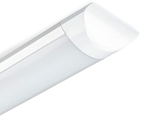 Popp® Pantalla LED 45W luz blanca fría 6000K 3600 Lm batten light regleta libre halógeno tubo led integrado 45W 150cm, apto para supermercado, taller, hogar y hospital (45W 6000K, 150cm)