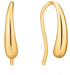 ANIA HAIE Damen Ohrstecker LUXE MINIMALISM Hook aus 925 Sterling Silber 14k vergoldet, Größe: 1,5cm, inkl. Geschenkverpackung