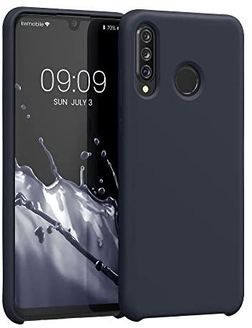 kwmobile Hülle kompatibel mit Huawei P30 Lite Hülle - Silikon Handy Case - Handyhülle weiche Oberfläche - kabelloses Laden - Heidelbeerblau