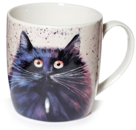 Puckator Kim Haskins Cat Porcelain Tea Coffee Mug - Funny Home Accessories - Cute Gifts for Girlfriend - Large Mugs for Men Women Hot Drinks - Cute Cups Presents - Secret Santa Gift - Cup Set