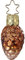 Christbaumschmuck Christbaumhänger Inge-Glas mit Sternenkrönchen, handbemalt und mundgeblasen, Mini Zapfen, 4.5 cm, Tief im Wald