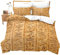 Homewish Tribal Bettbezug Ägypten Kultur Tröster Set Afrikanischen Stil Retro Bettwäsche Altes Ägypten Erwachsene Frauen Trösterbezug Ägyptisch Gold Gelb Bettwäsche Set Retro Dekor Bettbezug,155x220