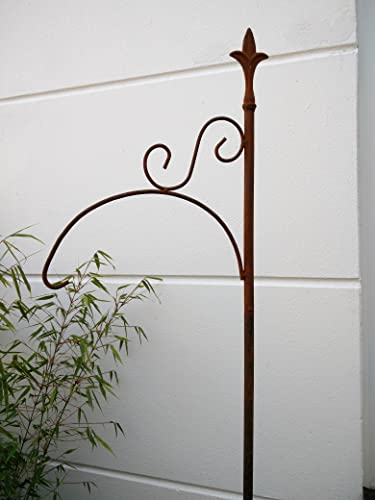 Asta da giardino in acciaio inox per fioriera in metallo arrugginito, altezza 180 cm, larghezza 30 cm, 031391