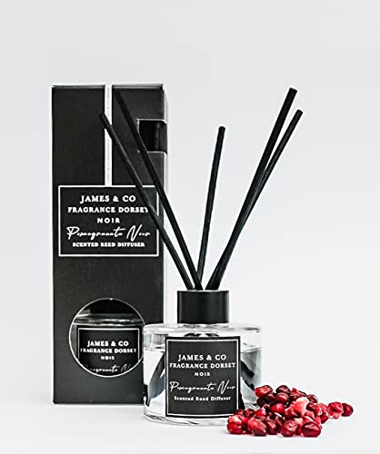 James & Co Luxe Pomegranate Noir 100ml Luxury Home Fragrance Reed Diffuser Set …