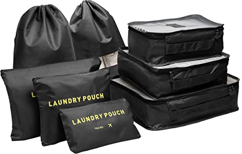Packing Cubes for Suitcases, 8 pcs Packing Cubes Luggage Organiser Bags Travel Essentials Bags for Clothes Shoes Toiletries Travel Luggage Organizers Storage Bags