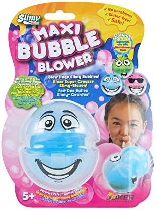 Slimy Maxi Bubble mit Bubble-Blower - für supergroße Schleim-Blasen aus extrem dehnbarem Slime, Spielmasse für Kinder (Spielzeug ab 3 Jahre), Farbe:Blau