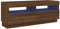 vidaXL TV Schrank mit LED-Leuchten Lowboard TV Möbel Tisch Board Sideboard Fernsehschrank Fernsehtisch HiFi-Schrank Braun Eichen-Optik 100x35x40cm