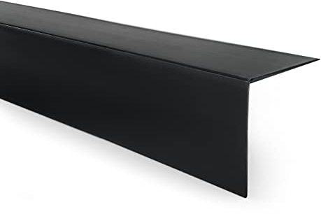 QUEST Cornière PVC Rigide Autoadhésive – Baguette d’Angle de Protection en PVC Dur pour Mur et Rebord – Profilé de Coin – 30x30mm, 200cm, noir