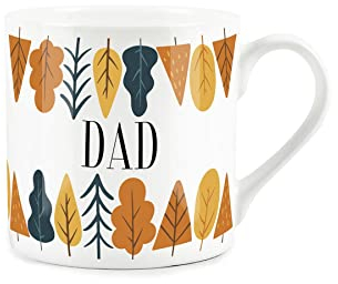 Purely Home Autumn Trees Dad Mug - Fine Bone China White Mug Coffee/Tea Present Gift for Dads