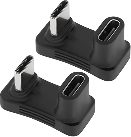 QIANRENON Breitere U-förmige USB C Adapter 10Gbps, USB3.1 Type C Stecker auf Buchse U-förmig Weite Entfernung Konverter, Unterstützung 4k@60HZ HD 100W, für Smartphone Laptop Tablet Steam Deck, 2 Pcs