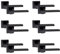 Golden Grace Rose Zeta Design Door Handles Lever Latch on Square Backplate in Matt Black Finish, 6 Pairs