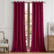BULBUL Red Velvet Curtains - 120 inch Length, Living Room Blackout Drapes, Thermal Insulated, Room Darkening, Grommet Curtains for Bedroom, Set of 2 Panels