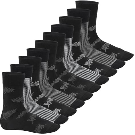 Footstar Herren Motiv Socken (10 Paar) Baumwoll Socken mit Mustern - Grey Mix 43-46