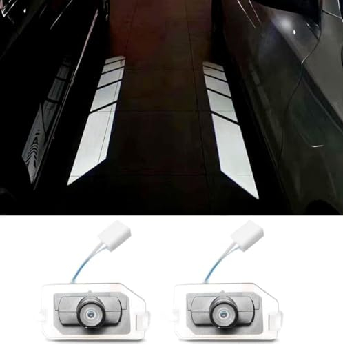 AutoQi Willkommenslicht für Mercedes W177 W247 W205 W213 W222 W447 VITO C43 C63 AMG LED Umfeldbeleuchtung Spiegel Laser Logo Projektor, 2 Stück Lampe