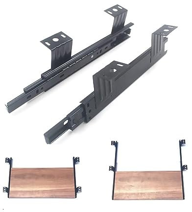 Heavy Duty Drawer Slides Keyboard Shelf Runners Soft Close Undermount Keyboard Tray Slides for Cabinet Furniture Hardware Rails (Color : Black, Size : 240mm(10inch))