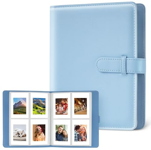Flintronic Fotoalbum mit 256 Taschen, Kompatibel Mit Fujifilm Instax Mini Film/Kodak Zink Fotopapier/Polaroid Zink Fotopapier/HP Sprocket Fotopapier Mini 3-Zoll-Film Fotobuch aus PU-Leder
