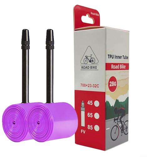 Oniissy 𝟕𝟎𝟎𝐂 𝐓𝐏𝐔 𝐒𝐜𝐡𝐥𝐚𝐮𝐜𝐡 𝐑𝐞𝐧𝐧𝐫𝐚𝐝 – 28g Ultraleichter Fahrradschlauch 28 Zoll | FV-Ventil 45/65/85mm | Rennradschlauch für 18–32 C Reifen (45 mm (2 Stück))