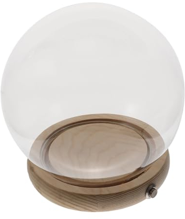 AOKWAWALIY 1 Set handgefertigte Glasabdeckung beleuchteter Präsentationsständer Moos Kaktus Terrarium dekorative Glasabdeckung Schreibtisch Topper Cupcake Halter Ständer Glaskuppel Vitrine Gedenken