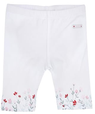 Bondi Baby Mädchen Capri Hose Leggings Blumenwiese 86857 | Weiß 86