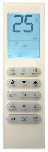 DIGIQUEST Universal Clima Fernbedienung – kompatibel mit Allen Marken | großes Display mit Hintergrundbeleuchtung | LED-Licht | Temperaturregler | Schnelle und einfache Einrichtung