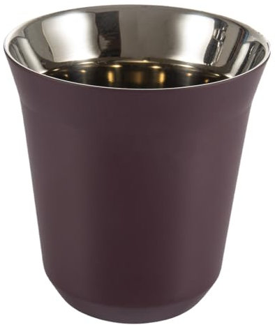 Dianoo 160 ml Edelstahl-Espressotasse, kleiner isolierter Metallbecher, doppelwandige thermisch isolierte Trinkbecher, Kapsel-Kaffeetasse, lila
