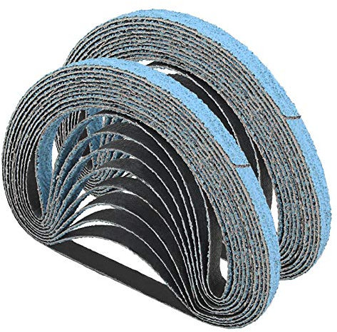 OTOTEC 20 Piezas Bandas de Lijado de Circonio de Grano 60 Lijadora de Banda Abrasiva de 13x457 Mm Papel de Lija con Respaldo de Tela para Pulido de Aleación de Aluminio Y Metal de Acero Inoxidable