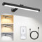 CHENBEN Wireless Picture Lights for Wall with Remote,225° Adjustable 4000mAh Battery Operated Picture Light,Dimmable/Timer Off,17.12inch Aluminium Art Lights for Paintings/Frame/Poster,Black