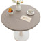 Thdsubb Tischdecke Elastische Runde Gartentischdecke Leder Wasserdicht Abwischbar Tischschutz Für Zuhause, Partys, Kaffee (70cm,Taupe)