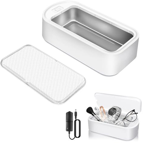 Ultraschallreinigungsgerät 650ML Fassungsvermögen, Edelstahltank, 48000Hz Ultraschall Schallwellen, 2 Reinigungsmodi, mit rutschfesten Füßen, für Ringe, Brillen, Uhren, Bürsten