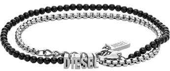 Diesel Unisex Font Wickelarmband Achat schwarz, DX1542040