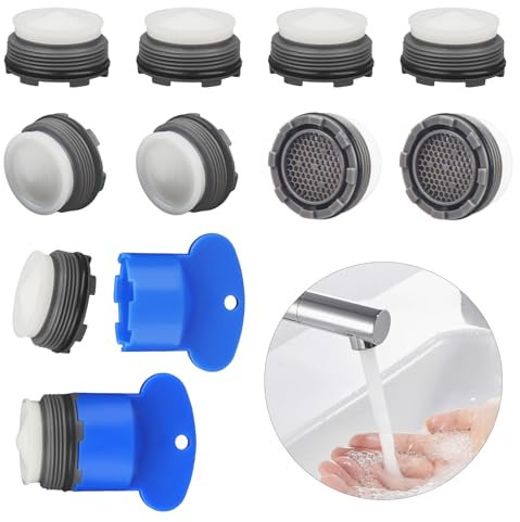 Lot de 10 aérateurs pour robinets M23.5 Mousseur Robinet, M24 Filtre de Robinet, Aérateur Robinet M23,5 pour Robinets avec 2 clé aérateurs de robinet intégrés, Convient à La Plupart Des Robinets