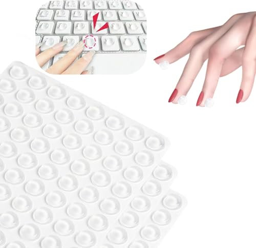 Clear Keyboard Film for Nail Art,Nail Beauty Protection Typing Silicone Particles,Reusable Adhesive Keyboard Cover for Long Nails Typing and Gaming, Universal Cover for Laptop (10 * 2MM, 100pcs)