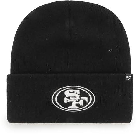 '47 NFL San Francisco 49ers Unisex Cuff Knit, Beanie, Team Logo, Farbe Schwarz