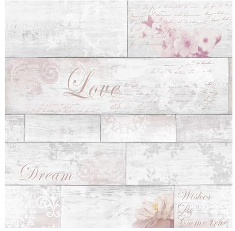 Fresco Decorative Plank Pink and Grey Wooden Wallpaper (was £13.99) (was £13.99)