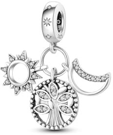Charm Pendente Albero della Vita con Sole e Luna in Argento 925 per Pandora