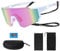 Occhiali Ciclismo Uomo Donna Occhiali Veloci Polarizzati UV400 Occhiali da Sole Sportivi Occhiali Running Bici MTB per Sport Motociclismo Corsa Sci Alpinismo Pesca Golf Rave all'aperto Rosa