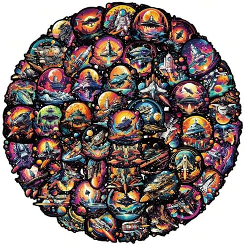 Kabwea 50 Stück Graffiti-Aufkleber der nordischen Fantasy-Raumschiff-Serie, Planeten Deko, Sticker Aesthetic, Sticker Kinder