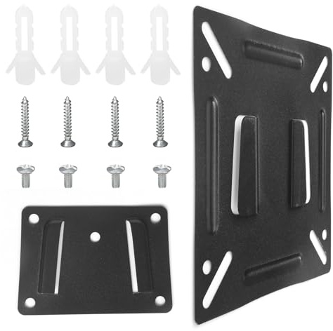 14-27in Monitor Wall Mount Universal Small TV Wall Mount Ultra Slim Fixed Replacement Monitor Wall Bracket with Max VESA 100x100mm for Most LED/OLED/LCD/Plasma TV