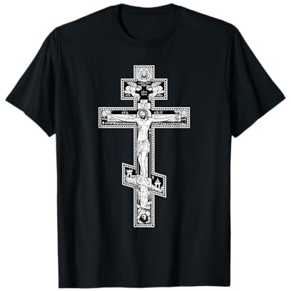 Russisch-griechisches byzantinisch-orthodoxes Kreuz T-Shirt