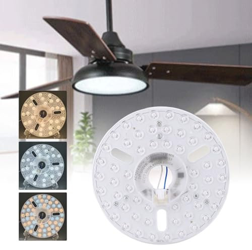 6.3in Ceiling Fan LED Light Replacement, 3CCT 3000K 4000K 6000K 24W 3 Color Dimmable LED Retrofit Kit for Ceiling Fan Pendant Light Wall Light (#2)